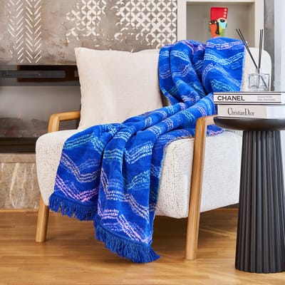 Boraboi® Katoenen Deken- 150x200 cm ,(Blauw,roze,groen) 500 GSM – Ademend & Zacht – Dubbelzijdig – Vier Seizoenen