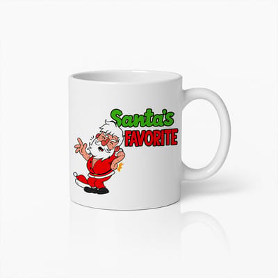 Kerstmok 330ml – “Santa’s Favorite” Grappige Feestelijke Koffiemok, Perfect Cadeau voor Kerstliefhebbers en Familie