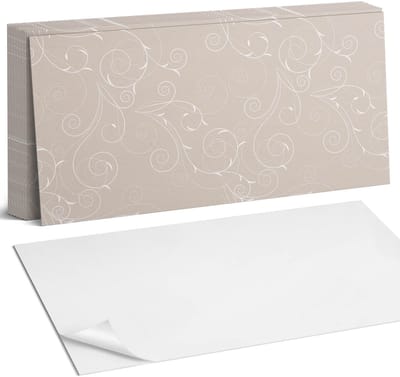 Coloray Plaktegels - Delicate spiralen en bladeren Zelfklevende Wandtegels - 40 cm x 20 cm - Beige Plaktegels - 10 stuks - Rechthoek PVC Tegels - Plaktegels Badkamer - Vloertegels Zelfklevend - Vinyltegels Vloer Zelfklevend - Portugese Tegels