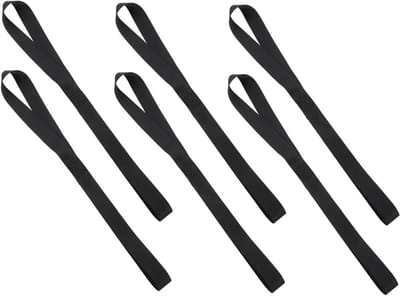Bevestigingsriemen met Lussen - Spanbanden Vastzetriemen - Voertuigen Vastzetten - Zachte Lus Bevestiging - 46 cm - Zwart