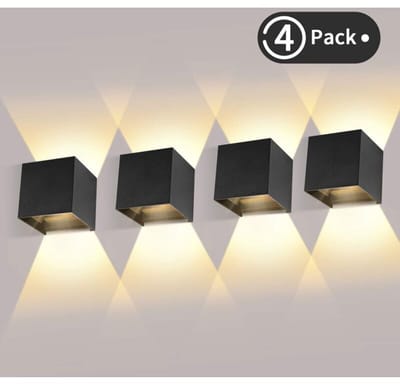 lamp-12W LED-wandlamp, IP65 waterdicht – 3000K warm wit licht – corrosiebestendig aluminium – verstelbare hoek, geschikt voor binnen- en buitengebruik.