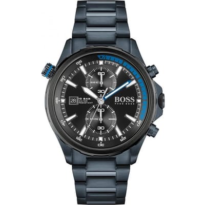 Hugo Boss 1513824 analoog herenhorloge met zwarte wijzerplaat 46 mm blauw