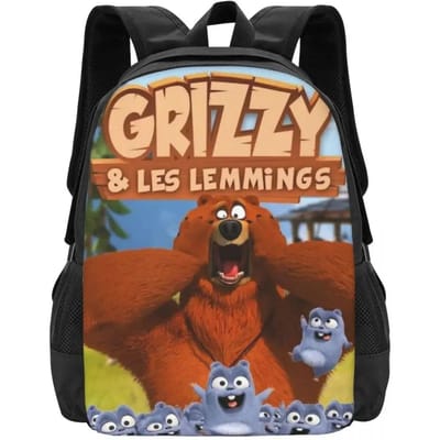 Grizzy N Lemmings Reizen Laptop Rugzak, Zakelijke College School Computer Tas Cadeau voor Mannen & Vrouwen