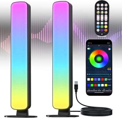 RGB LED Lightbar Set - 2 Stuks TV Achterverlichting met App en Afstandsbediening, Dimbaar en Muzieksynchronisatie voor Gaming PC, Monitor en Sfeervolle Kamerdecoratie - Multikleurige Ambient Verlichting