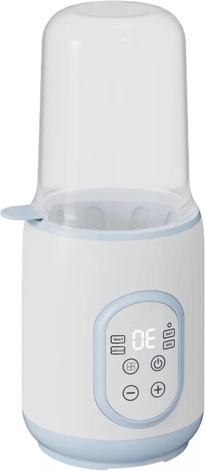 8-in-1 Snelle Flesverwarmer voor Baby's, Ideaal voor Warmhouden en Ontdooien van Babyvoeding, Compact en Efficiënt