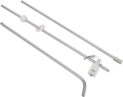 Wastafelstop Set - Afvoer Reparatie - Keuken Badkamer - Draaistang Mechanisme - 22 cm Lengte - Zilver