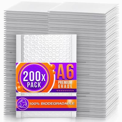 Milieuvriendelijke Gewatteerde Enveloppen A6 - 200 Stuks - Bubble Mailers voor Verzending en Verpakking