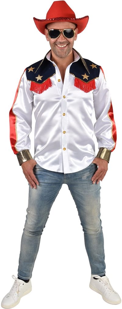 Magic Design Blouse Las Vegas Polyester Wit/zwart Maat L