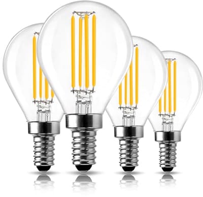 Dimbare E14 LED G45 Golfballen, 4W Warm Wit Verlichting voor Hanglampen en Plafondventilatoren - 4-Pack