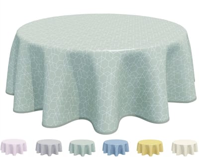 Dailygoods- Tafelkleed Afwasbaar - Rond 160 cm - Tafelkleed Buiten - Tafelkleed Katoen - Tafelkleed Gewichtjes - Makkelijk te Onderhouden - Tafelzeil