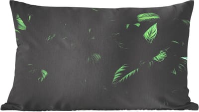Sierkussens - Kussentjes Woonkamer - 60x40 cm - Bladeren - Ovaal - Groen - Nerven