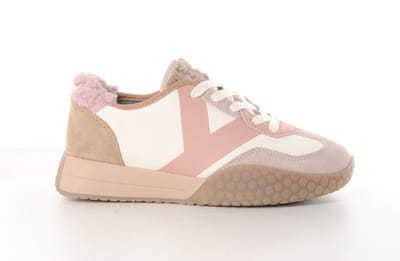 Keh Noo dames sneaker Drake D suède beige en roze