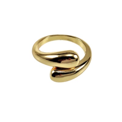 Drop Ring Dames - One-Size 18 tot 19 - Gepolijst Goudkleurig RVS - Verstelbare Ring