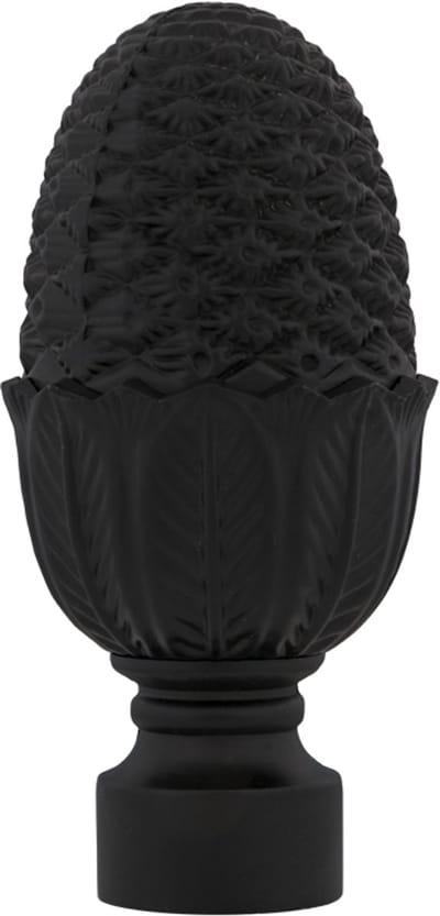Bernice roede eindknop dennenappel – Ø28mm – 2 stuks – zwart