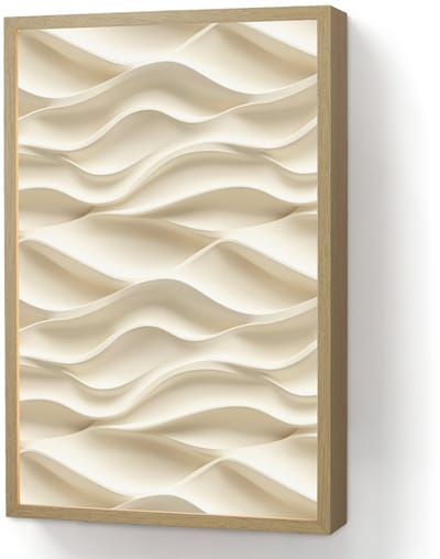Wandlamp 40x60 cm - Oplaadbaar - Lijnen - Golvend - Crème - Wandlampen binnen woonkamer - Slaapkamer lamp - Decoratieve nachtlamp - Vloerlamp draadloos