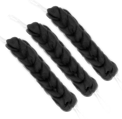 3-Pack Houtskool Rugschrobber voor Douche - XL Loofah Badborstel voor Mannen en Vrouwen (55 cm)