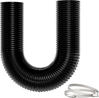 PromoHome 100 mm Afzuigslang 3 m, 5-laags Aluminium PVC Ventilatieslang voor Mobiele Airconditioner, Droger en Afzuigventilator, Zwart