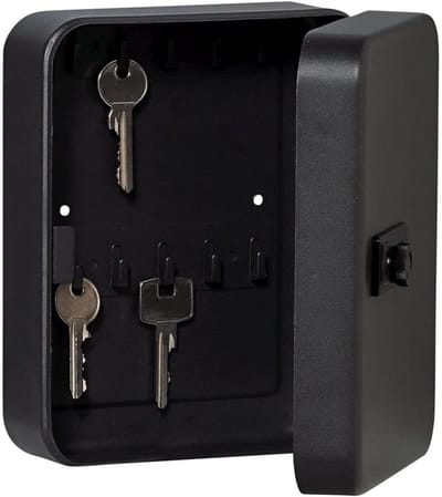 Famanu – Afsluitbare sleutelbox met cijferslot, ca. 200 x 160 x 74 mm (zwart)