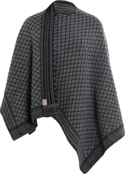 Knit Factory Dusk Omslagvest - Zwart/Antraciet - One Size