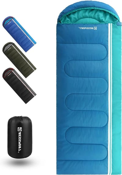 Slaapzak -5°C flanel en 15°C polyester voor volwassenen waterdicht - ideaal voor camping in 4 seizoenen Slaapzak voor camping