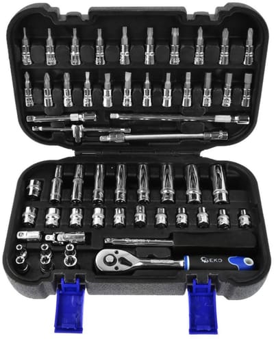 GEKO Torx dopsleutelset - 56-delig - Chroom-vanadium - Ergonomische ratel 1/4"