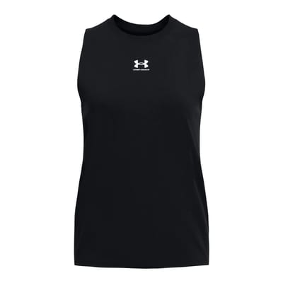 Under Armour UA Rival Muscle Tank-BLK Dames Sportshirt - Zwart - Wit