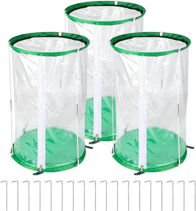 Mini Tuinkas Set van 3 - Draagbare PVC Kassen 55 x 30 cm met 6 Grondankers voor Bescherming en Winteropvang