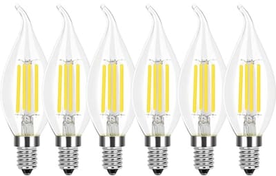 E14 Filament LED Lampen - 4W Gelijk aan 40W - Koudwit 6500K - 400 lm - Niet Dimbaar - Set van 6