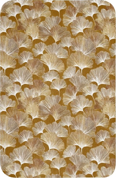 WC mat 40x60 cm - Antislip - Ginkgo - Bladeren - Goud - Toiletmat - Vloermat - Douchemat - Toilet tapijt - Toiletmatten