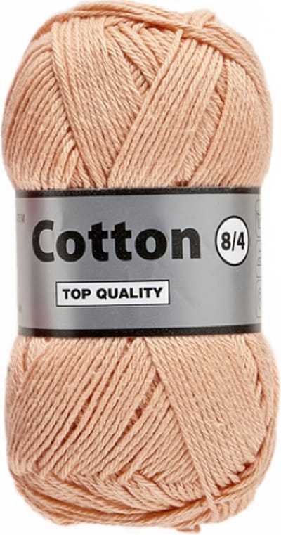 Lammy Yarns Cotton eight 8/4 - zalm (214) - 1 bol van 50 gram - dun katoen garen