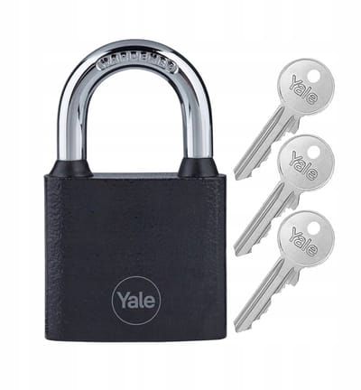 Yale Y111B/38/121/1/B gietijzeren hangslot, zwart
