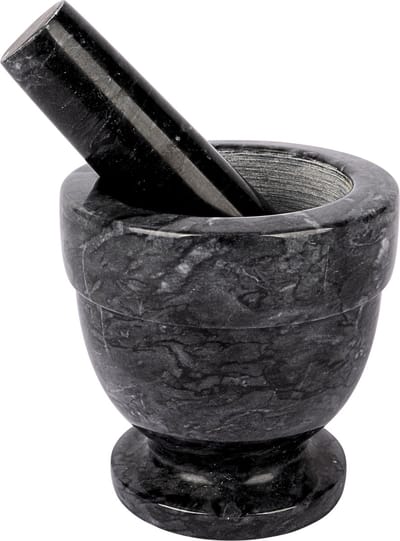 Cosy&Trendy Vijzel met Stamper - Ø 10cm - 21 cl - Marmer - Kruiden&Specerijen - Mortier - Moersleutel - Les Cruches et Pilon