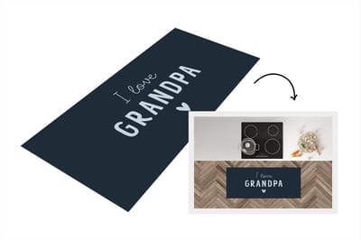 Keukenloper - Loper keuken - Cadeau opa - Vaderdag - Quote - I love grandpa - Spreuken - 120x50 cm - Keukenloper vinyl