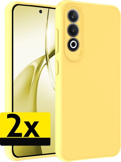 Hoesje - 2 Stuks - Geschikt voor OnePlus Nord CE4 - Sterk & Shockproof - Case Siliconen - Back Cover - Telefoon Hoes - Telefoonhoesjes - Geel