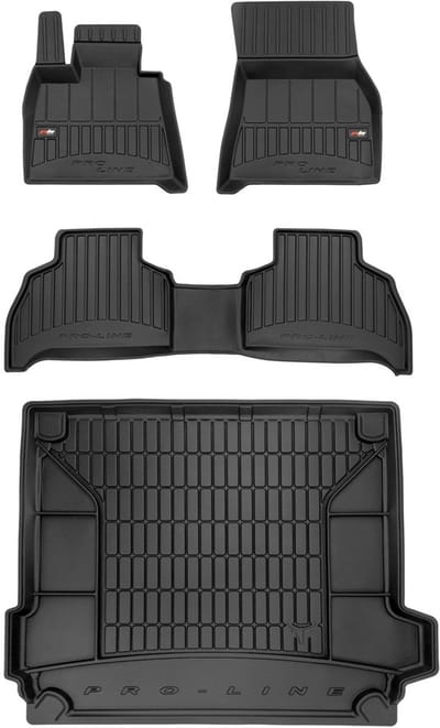 Frogum Voordeelset - ProLine Luxe Automatenset + ProLine Kofferbakmat - Geschikt voor BMW X5 (G05) vanaf 2018 - 5-persoons - TPE Rubber - Zwart