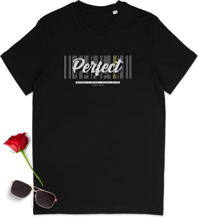Perfect T-shirt – Urban Stijl – Dames & Heren T shirt met Tekst Print – Zwart - S