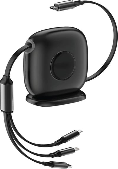 Uitrolbare USB C Kabel - 1.7M - USB C naar geschikt voor Apple Lightning naar USBC , USB-C naar USB-C en USB-C naar Micro USB - Snellader Oplader Kabels - Oplaadkabel