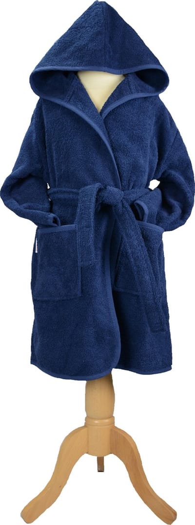 ARTG® Boyzz & Girlzz - Kinder Badjas met Capuchon - Donkerblauw - Maat 116/128