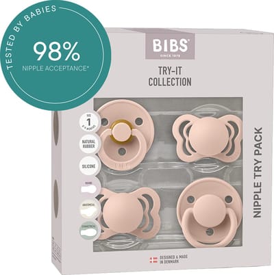 BIBS Try-it collection Fopspeen - 0-6 mnd - 4-pack - Blush