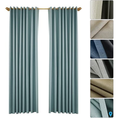 Rideaux occultants pour chambre à coucher, rideaux de pièce isolés à œillets pour salon, ensemble de 2 panneaux 39W X 51L in vert clair