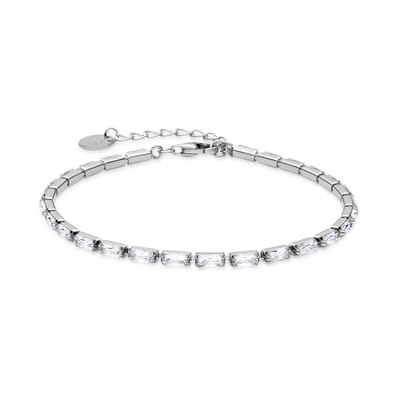 Luxenter 925 Sterling zilveren armband met gerhodineerde briljant zirkonia - Alku
