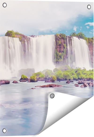 Gards Tuinposter Watervallen in Argentini� - 40x50 cm - Tuindoek - Tuindecoratie - Wanddecoratie buiten - Tuinschilderij