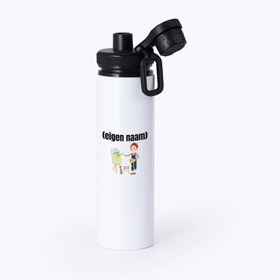 Hacebo® - kunstenares die schildert met eigen naam waterfles met draaidop zwart - Kunst - kunstenaars/kunstenaressen - iemand die houdt van kunst of kunst maken - verjaardag - cadeau - kado - water fles - 850ML