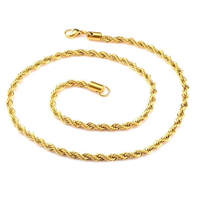 Di Lusso - Collier Nolan - Stainless steel - Gouden plating - Heren - 60 cm