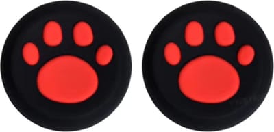 Scoby - Thumb Grips - Duim Grip - Extra Grip - Geschikt voor Nintendo Switch - Hondenpootjes - 2 Stuks - Rood