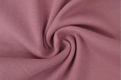 Rib boordstof - Donker oud roze - 1 meter - Per meter - 60cm breed