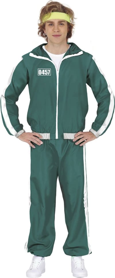 Koreaanse Gamer Pak Deelnemer Groen Retro Trainingspak Volwassen - Man