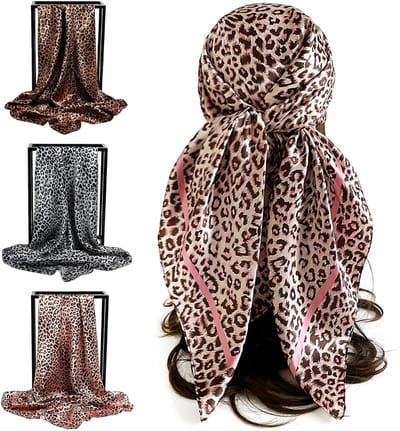 Elegante zijden sjaal van 90 x 90 cm, ademend en huidvriendelijk, perfect als hoofddoek en haaraccessoire