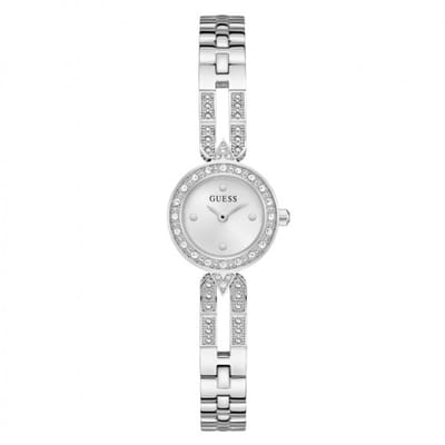 Guess Cassidy Analoog Quartzhorloge Zilverkleurig Kast Gemaakt Van 100% Roestvrij Staal En Een Band Van 100% Roestvrij Staal 23 GW1016L1, GW1016L2
