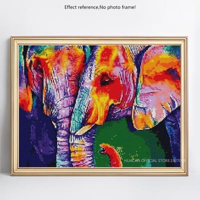 Diamant schilderij kleurrijke olifant volledige boor ronde diamant borduurwerk afbeelding 20X30CM